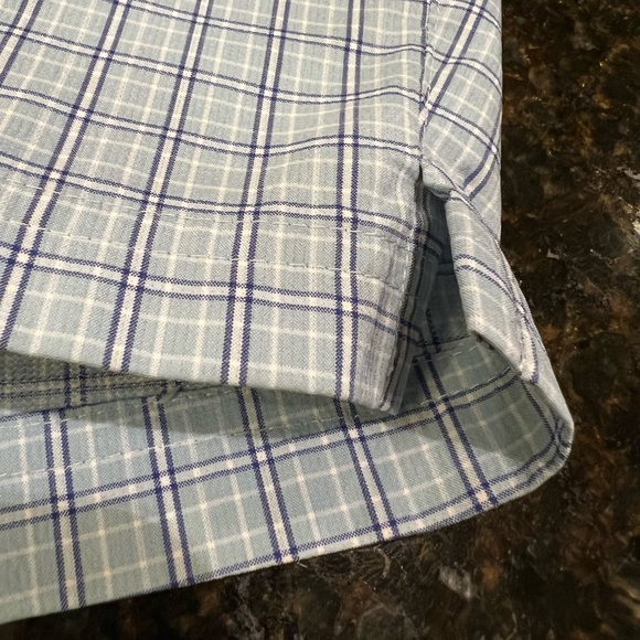 Puma Light Blue/White/Navy Plaid Bermuda Shorts - Picture 8 of 12